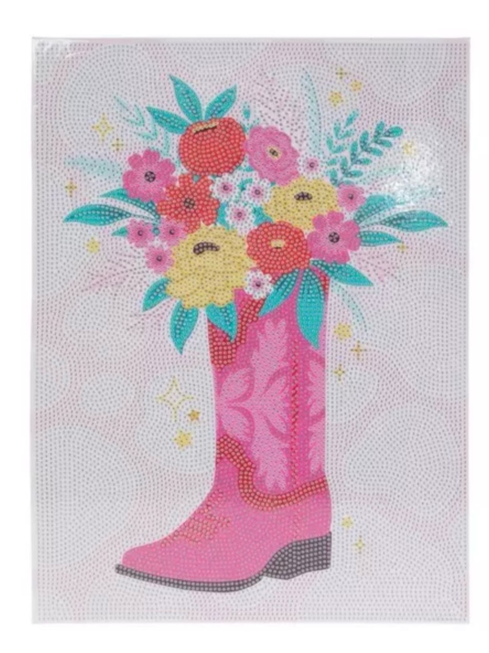 Hobby Lobby Pink Cowboy Boot Floral Canvas Art